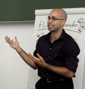 Photo of Daniel moderating a workshop